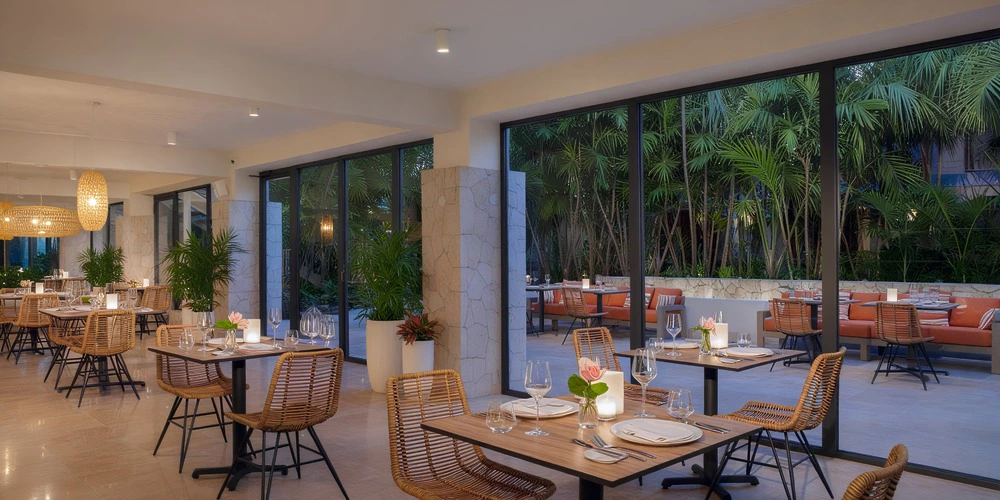 Bloom Terrace open-air dining and event setup at Zoëtry Curaçao Resort & Spa