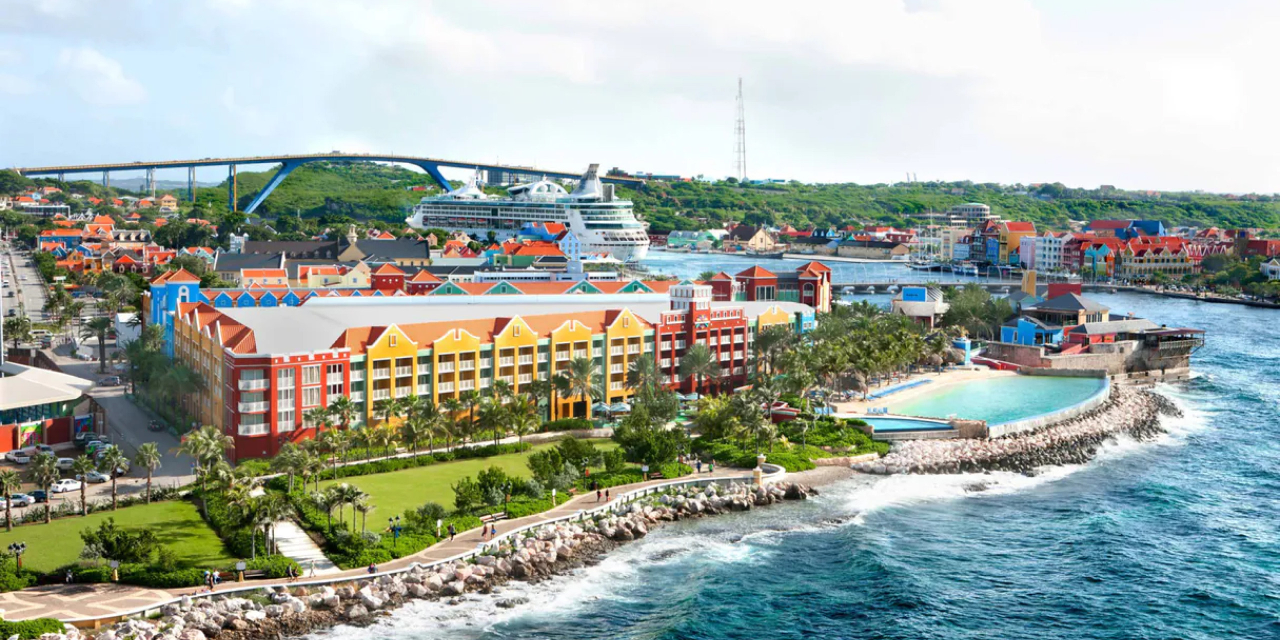 Renaissance Wind Creek Curaçao Resort large-scale resort with private island beach, casino, and Willemstad waterfront location.